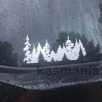 Mountain Forest Trees Vinyl Sticker Decal | Nature Adventure Wall Art for Car Laptop Window