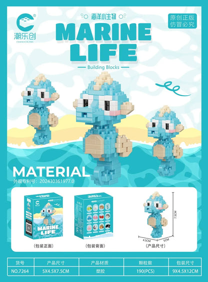 Creative Ocean World Animal Particle Building Blocks Toys Children's Toys Mini Animal Model Educational Toys Compatible Building