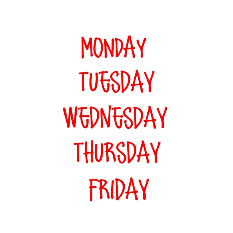 Days of the Week Labels | Personalized Vinyl Decals for Drawer and Storage Organization