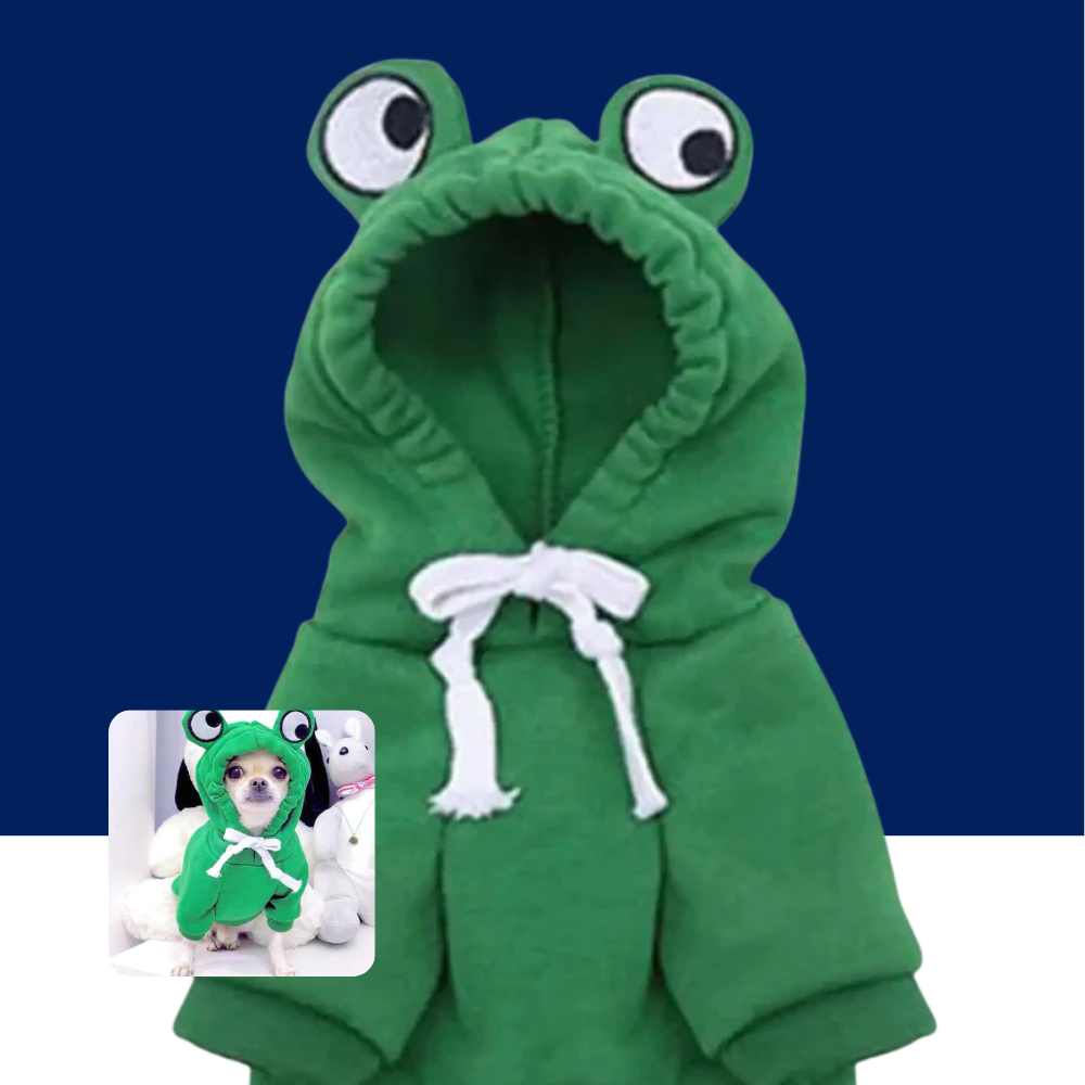 Cute Frog Pet Sweater – Green Hoodie for Small & Medium Dogs