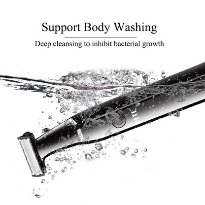 HTC Men's Electric Groin Hair Trimmer Pubic Hair Trimmer Body Grooming Clipper for Men Bikini Epilator Rechargeable Shaver Razor