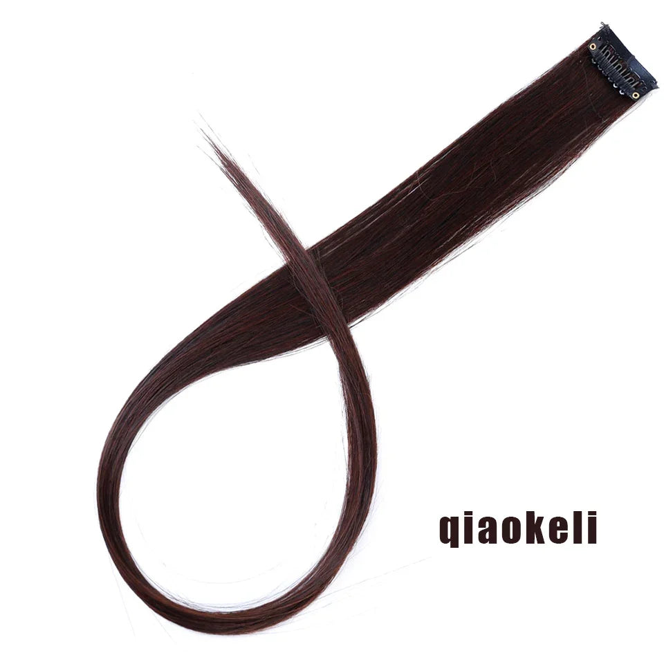 Clip In Rainbow Highlight Hair Extensions | Pink Synthetic Hair Strands