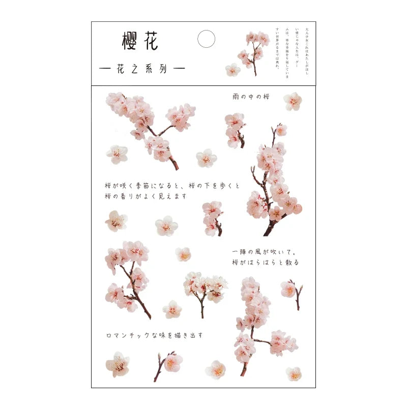 Yoofun Daisy Clover Babysbreath Fern Transparent PET Stickers | Floral Plant Sticker Set for Scrapbooking and DIY Crafts