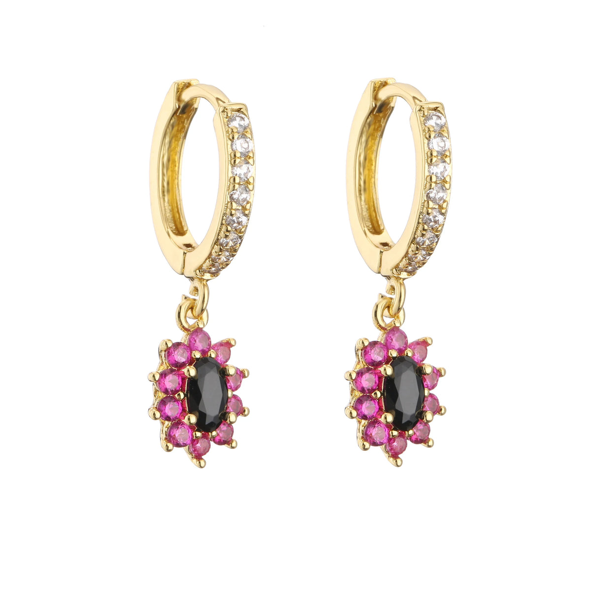 Cubic Zirconia Hoop Earrings | Classic Dazzling Stud Earrings for Women