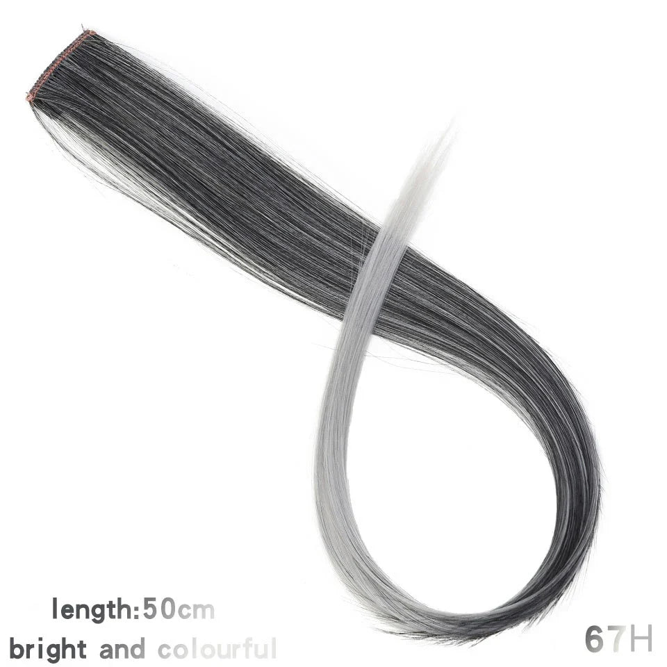 Clip In Rainbow Highlight Hair Extensions | Pink Synthetic Hair Strands