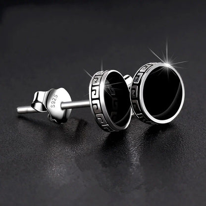 Andara Personalized 925 Sterling Silver Stud Earrings | Men's Street Punk Hip-Hop Jewelry