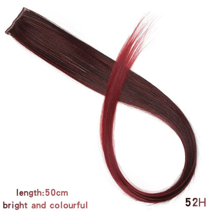 Clip In Rainbow Highlight Hair Extensions | Pink Synthetic Hair Strands