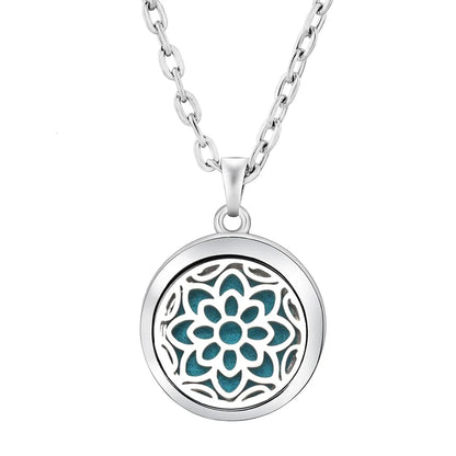 Heart-Shaped Aromatherapy Essential Oil Diffuser Necklace | Stainless Steel Dragonfly Perfume Locket