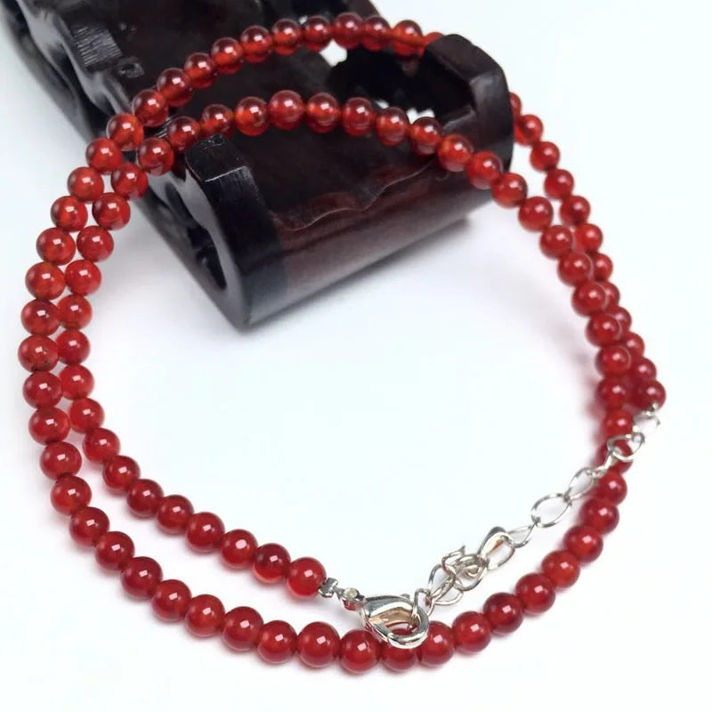 4mm Natural Stone Beaded Necklace and Bracelet Set | Tiger Eye Tourmaline Amazonite Agates Crystal Quartz