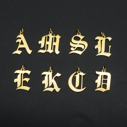 316 Stainless Steel Old English Letter Charms | DIY Alphabet Jewelry Findings for Bracelets and Necklaces