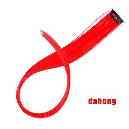 Clip In Rainbow Highlight Hair Extensions | Pink Synthetic Hair Strands