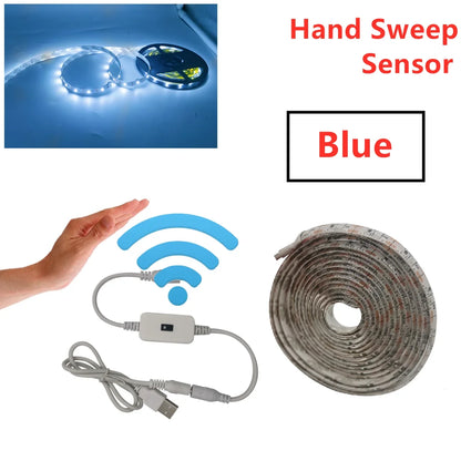 USB Motion Sensor LED Strip Light | Hand Sweep Control for Kitchen TV Backlight