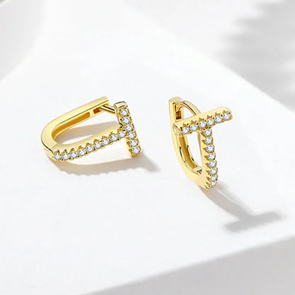 ANENJERY CZ Zircon Circle Hoop Earrings | Punk Trendy Fashion Jewelry