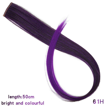 Clip In Rainbow Highlight Hair Extensions | Pink Synthetic Hair Strands