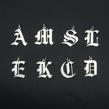 316 Stainless Steel Old English Letter Charms | DIY Alphabet Jewelry Findings for Bracelets and Necklaces