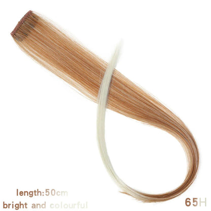 Clip In Rainbow Highlight Hair Extensions | Pink Synthetic Hair Strands