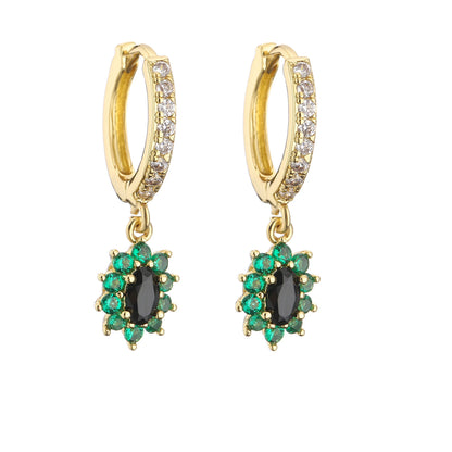 Cubic Zirconia Hoop Earrings | Classic Dazzling Stud Earrings for Women