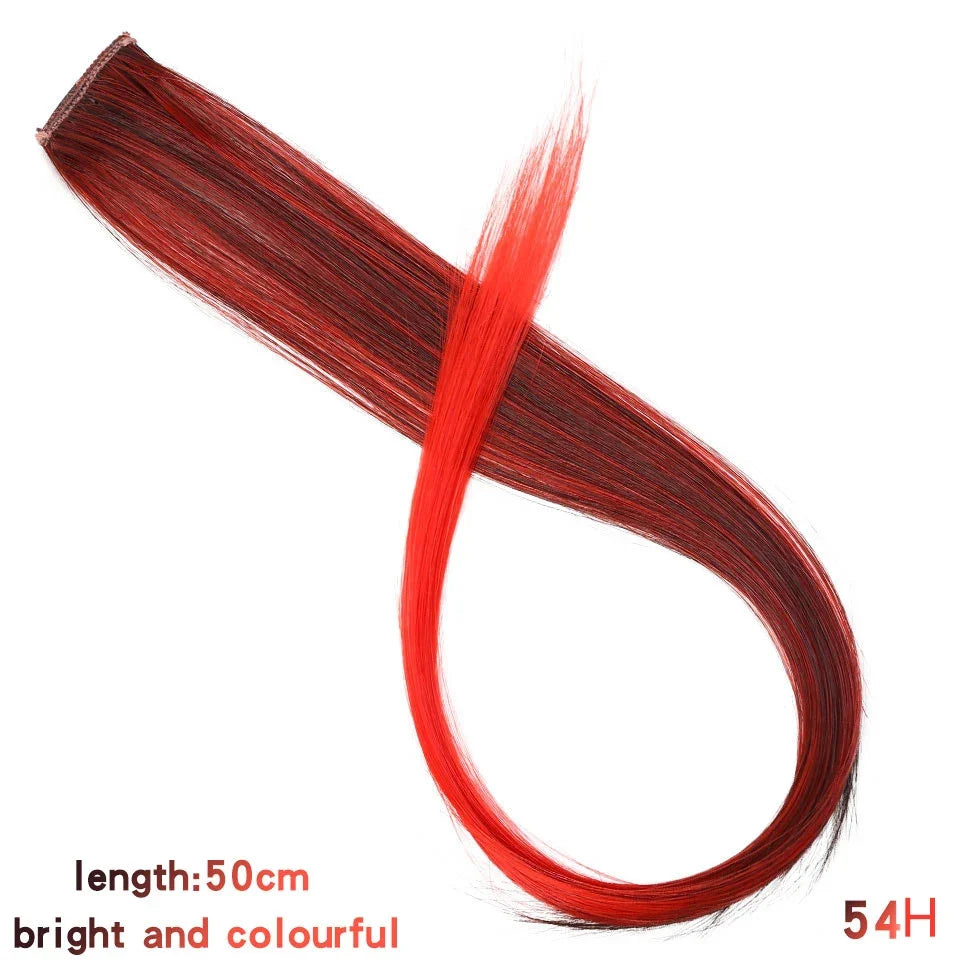 Clip In Rainbow Highlight Hair Extensions | Pink Synthetic Hair Strands