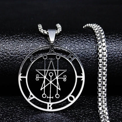 Astaroth Sigil Goetia Stainless Steel Necklace | Solomon Demon Seal Pendant Jewelry