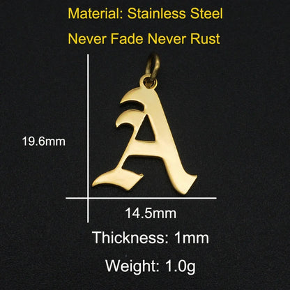 316 Stainless Steel Old English Letter Charms | DIY Alphabet Jewelry Findings for Bracelets and Necklaces