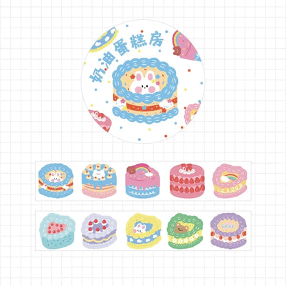 Kawaii Cartoon Washi Tape Stickers | 100pcs Roll Decorative Adhesive Masking Tape for Scrapbooking and DIY Stationery