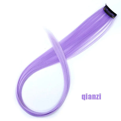Clip In Rainbow Highlight Hair Extensions | Pink Synthetic Hair Strands
