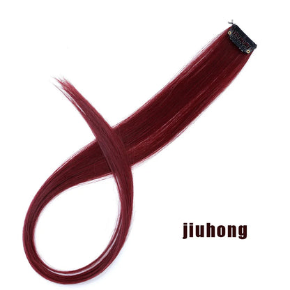Clip In Rainbow Highlight Hair Extensions | Pink Synthetic Hair Strands