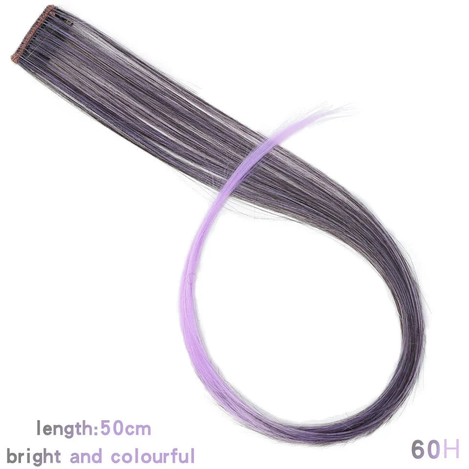 Clip In Rainbow Highlight Hair Extensions | Pink Synthetic Hair Strands