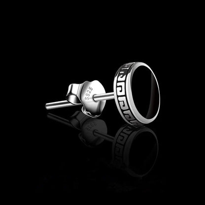 Andara Personalized 925 Sterling Silver Stud Earrings | Men's Street Punk Hip-Hop Jewelry