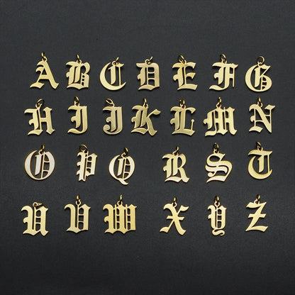 316 Stainless Steel Old English Letter Charms | DIY Alphabet Jewelry Findings for Bracelets and Necklaces
