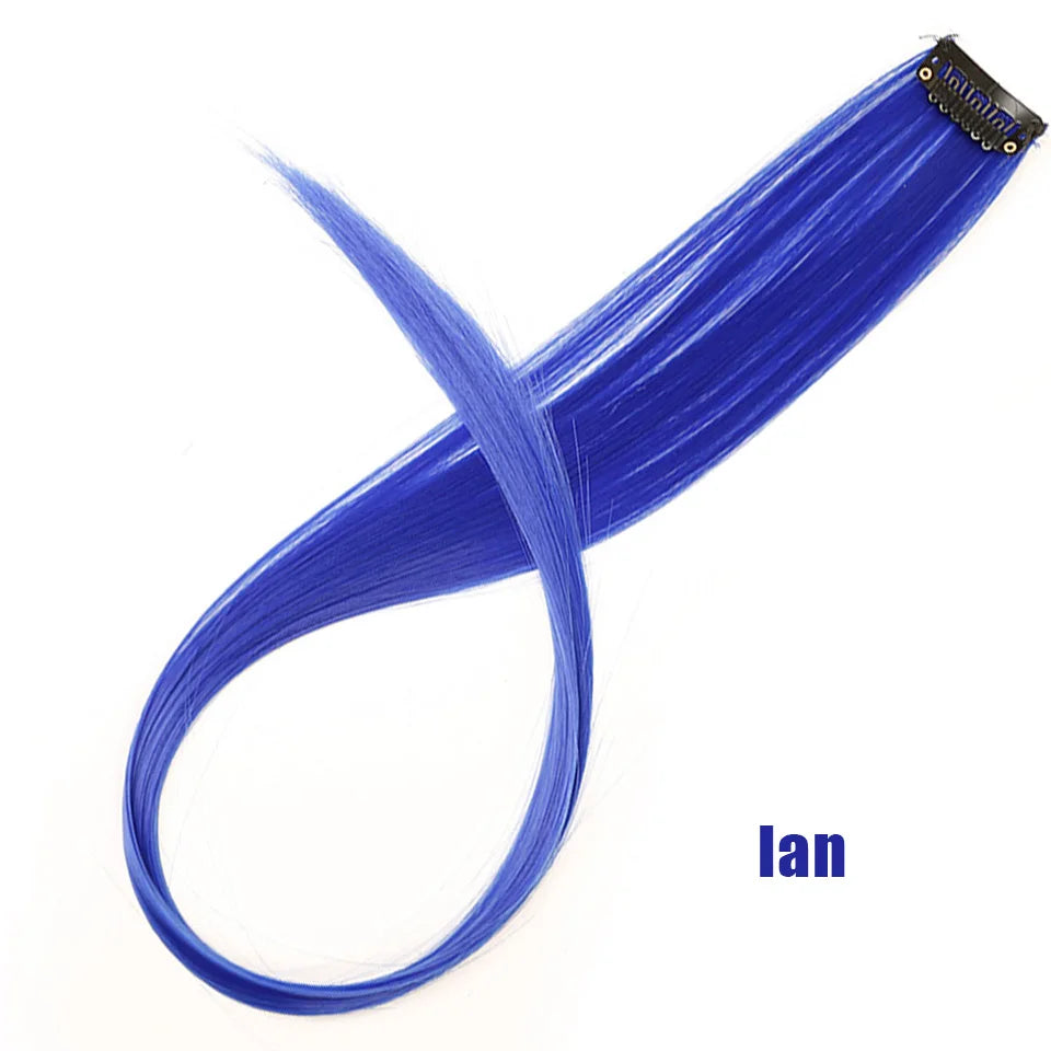 Clip In Rainbow Highlight Hair Extensions | Pink Synthetic Hair Strands