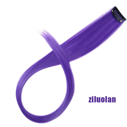 Clip In Rainbow Highlight Hair Extensions | Pink Synthetic Hair Strands