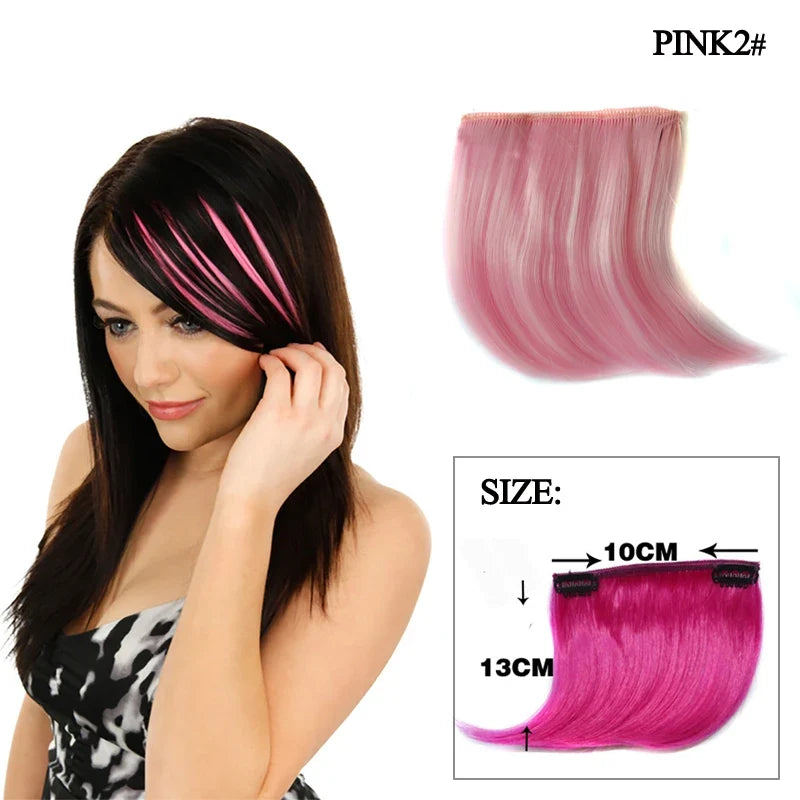 Colorful Clip In Bangs Hair Extensions | High Temperature Fiber Hair Pieces for Women
