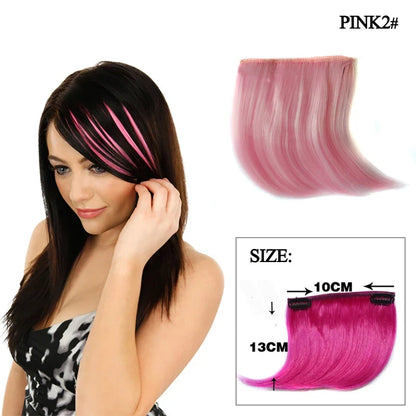 Colorful Clip In Bangs Hair Extensions | High Temperature Fiber Hair Pieces for Women