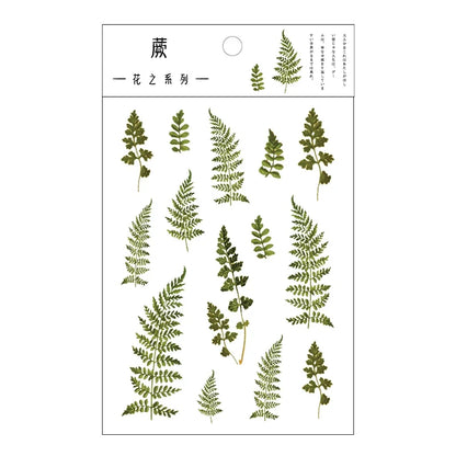 Yoofun Daisy Clover Babysbreath Fern Transparent PET Stickers | Floral Plant Sticker Set for Scrapbooking and DIY Crafts