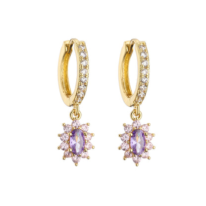 Cubic Zirconia Hoop Earrings | Classic Dazzling Stud Earrings for Women