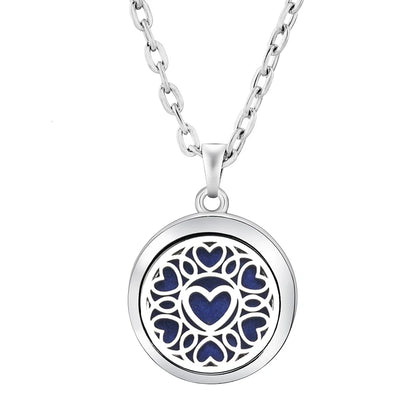 Heart-Shaped Aromatherapy Essential Oil Diffuser Necklace | Stainless Steel Dragonfly Perfume Locket