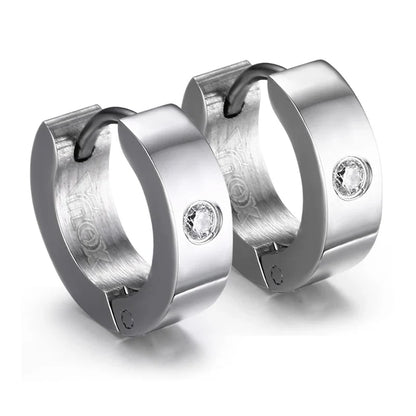 Stainless Steel Hoop Earrings for Women | Cubic Zirconia Huggie Ear Cuff