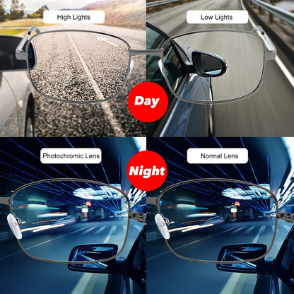 VIVIBEE Driving Rectangle Polarized Men Sunglasses Photochromic Fishing Women Car Driving UV400 Polarizing Male Sun Glasses