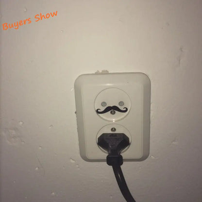 Funny Light Switch Stickers | 12 Pack Mustache Outlet Decals