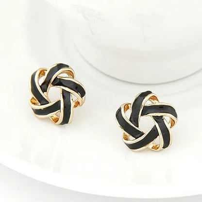 RAVIMOUR Enamel Stud Earrings | Fashion Gold Flower Star Earrings for Women