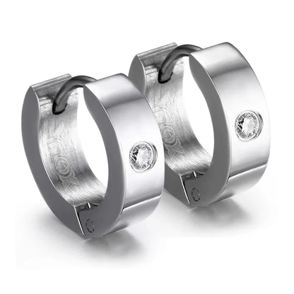 Rock Punk Huggie Earrings | Stainless Steel Unique Small Hoop Earrings for Men and Women
