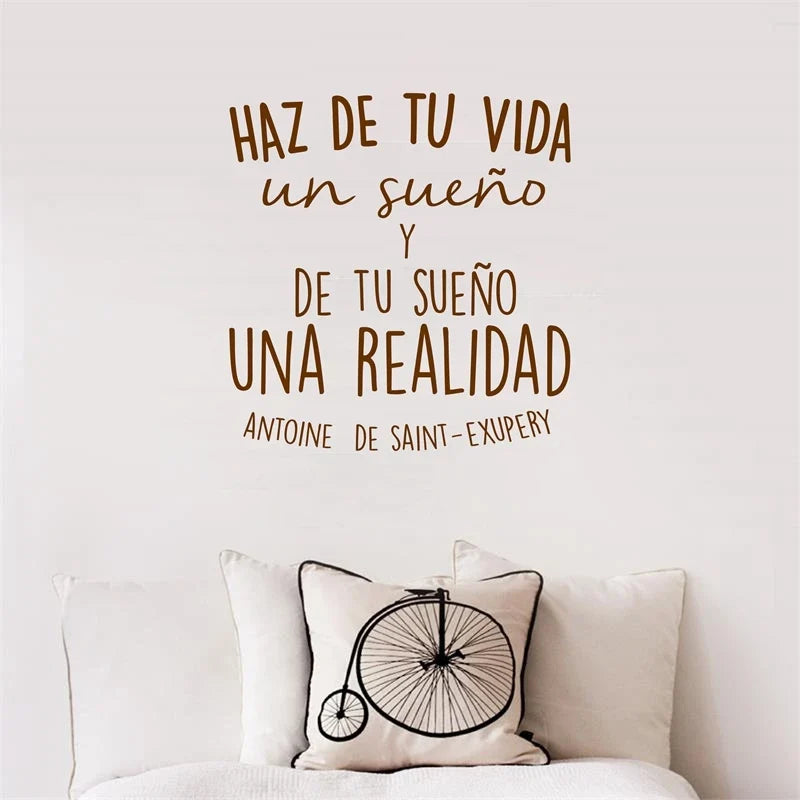 Spanish Inspirational Quotes Vinyl Wall Sticker | Haz de tu vida un sueño Wall Decal