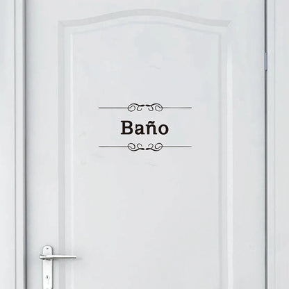 French Bathroom Toilet Sign Vinyl Sticker Decal | WC Entrance Sign Door Decal for France Home