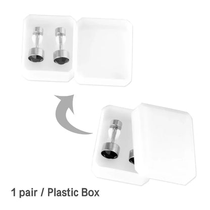 Black Crystal Screw Back Stud Earrings | Stainless Steel Fashion Jewelry for Women