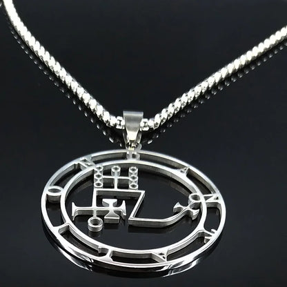Dantalion Seal Stainless Steel Necklace | Silver Sigil Pendant Jewelry