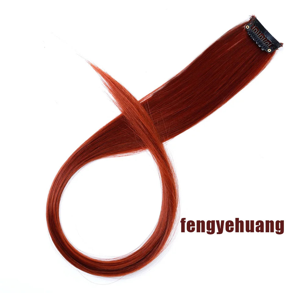 Clip In Rainbow Highlight Hair Extensions | Pink Synthetic Hair Strands