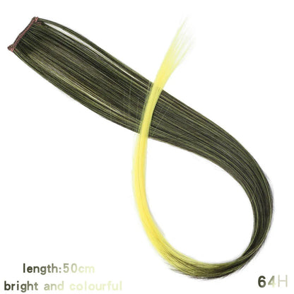 Clip In Rainbow Highlight Hair Extensions | Pink Synthetic Hair Strands