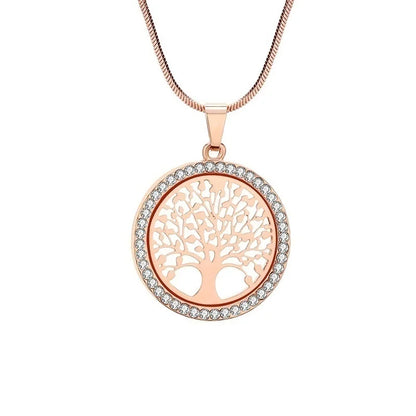 Crystal Zircon Tree of Life Pendant Necklace | Fashion Jewelry for Women