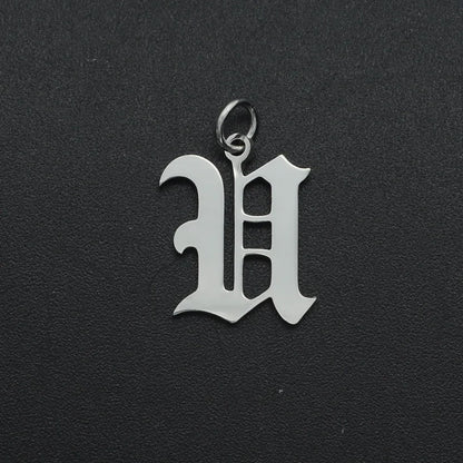 316 Stainless Steel Old English Letter Charms | DIY Alphabet Jewelry Findings for Bracelets and Necklaces